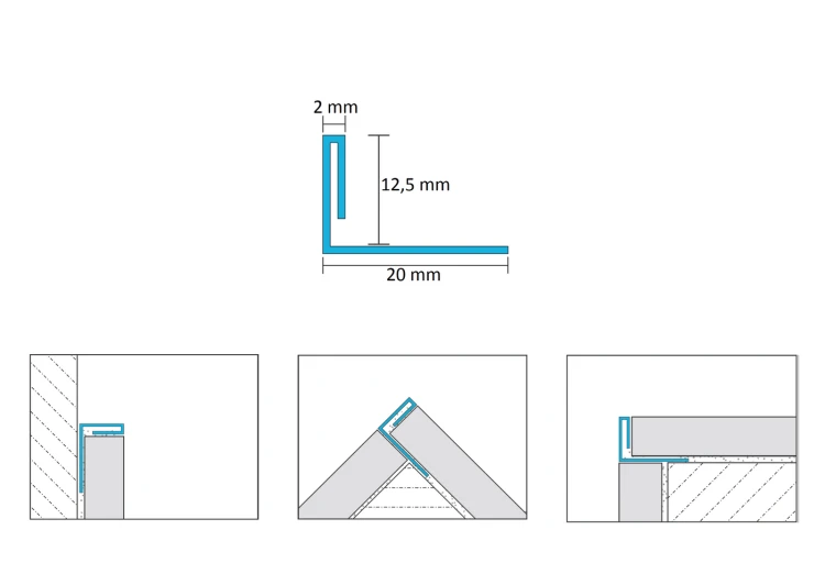 Listwa wykończeniowa stalowa typu "L", Czarny mat 12,5mm x 2700mm — FILB-0011 — zdjęcie 3