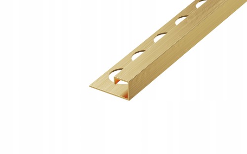 Listwa narożna typu "P" Stalowa, Złota szczotkowana 10mm x 10,5mm x 2700mm — FIPG-0002 — zdjęcie 1