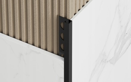 Listwa narożna typu "P" Stalowa, Czarna szczotkowana 10mm x 10,5mm x 2700mm — FIPB-0005 — zdjęcie 2