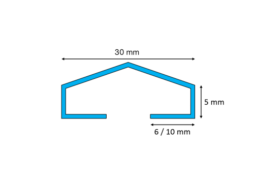 Listwa dekoracyjna ścienna "A" Lamele, Czarny połysk 30mm x 2700mm — WPBM-0006 — zdjęcie 2