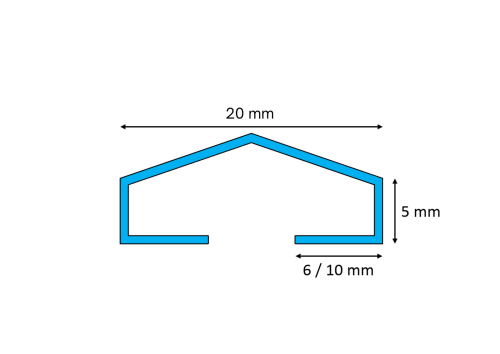 Listwa dekoracyjna ścienna "A" Lamele, Srebrny połysk 20mm x 2700mm — WPSM-0005 — zdjęcie 2