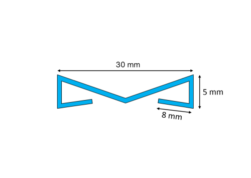 Listwa dekoracyjna ścienna "M" Lamele, Srebrny połysk 30mm x 2700mm — WPSM-0004 — zdjęcie 2