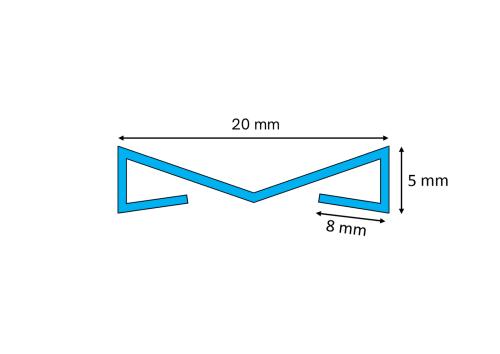 Listwa dekoracyjna ścienna "M" Lamele, Złoty połysk 20mm x 2700mm — WPGM-0003 — zdjęcie 2