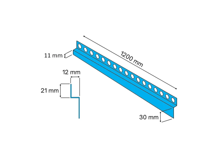 Listwa spadkowa przyścienna, Lewa złota szczotkowana 120cm — LSGB-0004 — zdjęcie 3