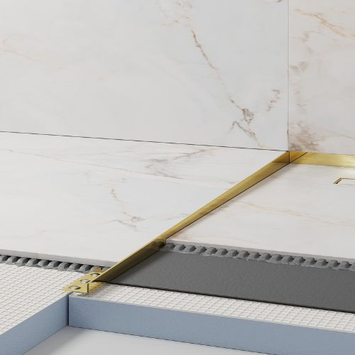 Listwa spadkowa krawędziowa, Lewa złoty połysk 180cm — LSGO-0104 — zdjęcie 2