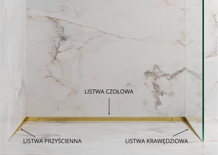 Listwa brodzikowa czołowa, Srebrna szczotkowana 130cm — LSSB-0005 — zdjęcie 4