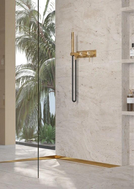 Listwa brodzikowa czołowa, Złota szczotkowana 130cm — LSGB-0005 — zdjęcie 5