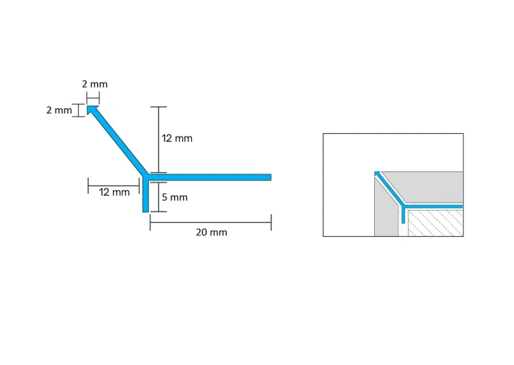 Listwa wykończeniowa aluminiowa "Y" Czarny mat 12mm x 2700mm — AYBL-0312 — zdjęcie 3