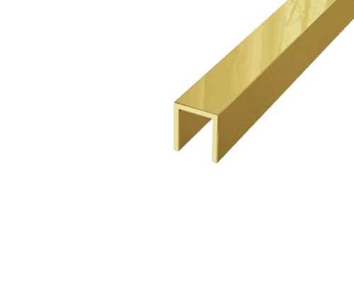 Listwa podłogowa mosiężna "U" polerowana 10mm x 2700mm — FLMU-0001(C) — zdjęcie 1