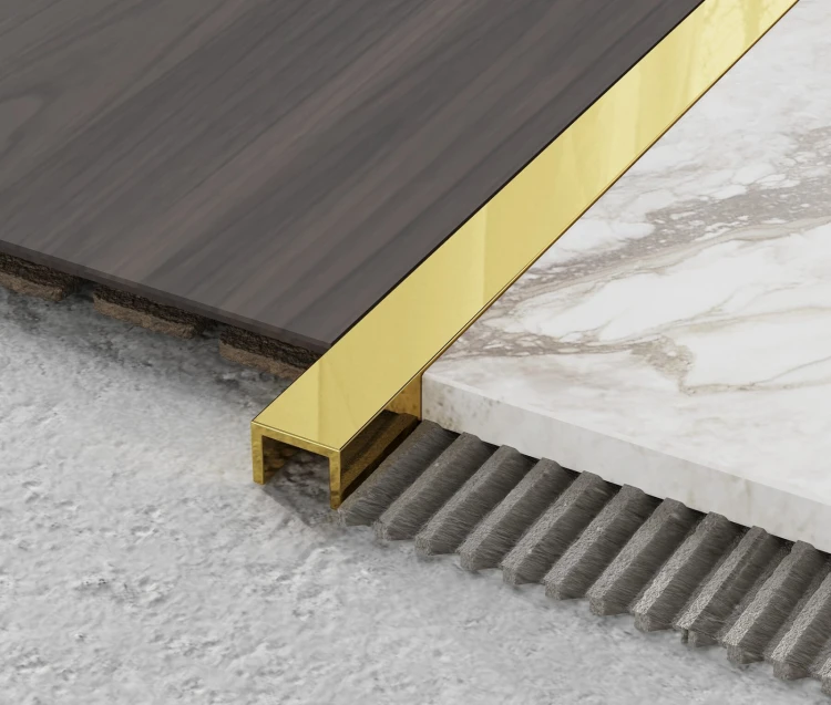 Listwa podłogowa mosiężna "U" polerowana 10mm x 2700mm — FLMU-0001(C) — zdjęcie 3