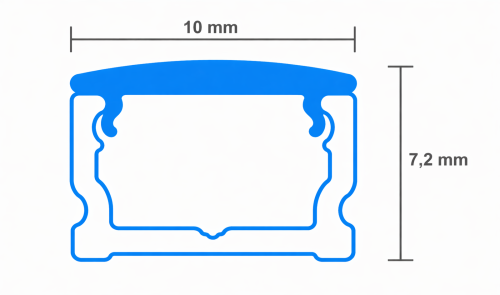 Klosz do profilu aluminiowego LED NANO 2 / 10mm x 2700mm — KLNA-0227 — zdjęcie 2
