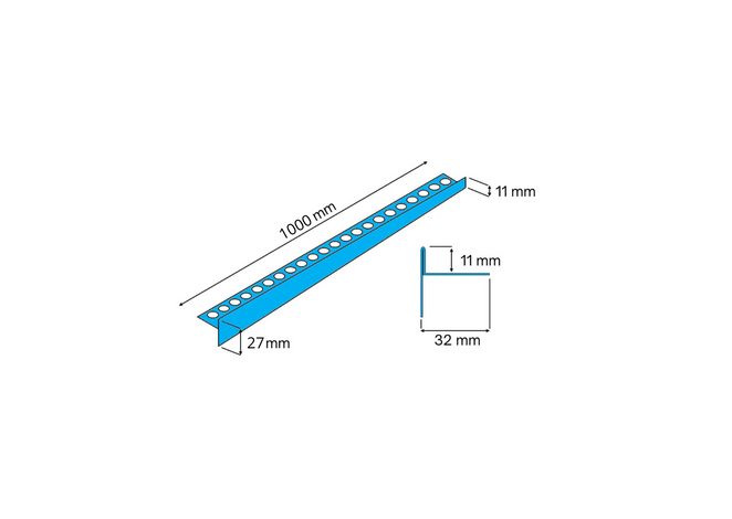 Listwa spadkowa krawędziowa, Prawa biała matowa 100cm — LSWH-0301 — zdjęcie 3