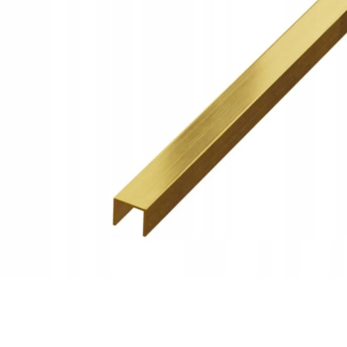 Listwa podłogowa mosiężna "U" szczotkowana 10mm x 2700mm — FLMU-0007(C) — zdjęcie 1