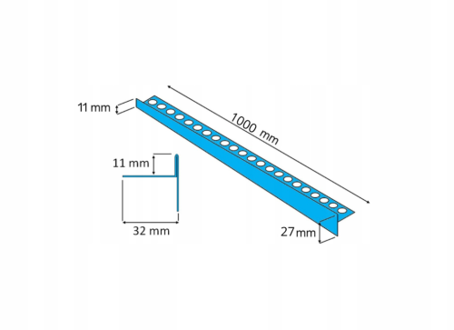 Listwa spadkowa krawędziowa, Prawa czarna matowa 100cm — LSBL-0305 — zdjęcie 2