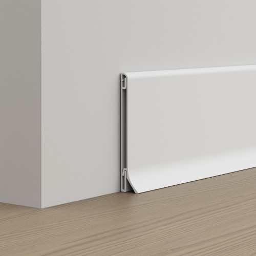 Listwa przypodłogowa aluminiowa, biała stone 60mm x 2500mm — ASWH-0460 — zdjęcie 2