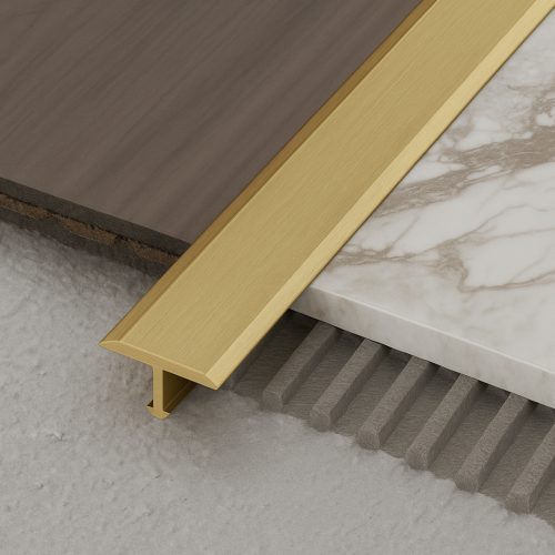 Listwa podłogowa maskująca mosiężna "T" szczotkowana 14mm x 900mm — FLMT-0215-C — zdjęcie 2