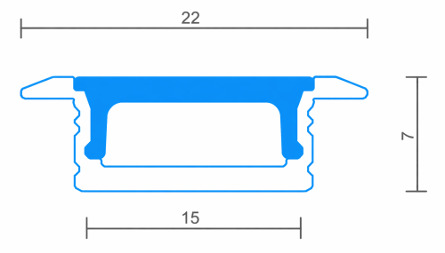 Profil aluminiowy czarny LED NANO 6BL / 22 x 7 x 2700mm — LLNA-0627-BL — zdjęcie 2