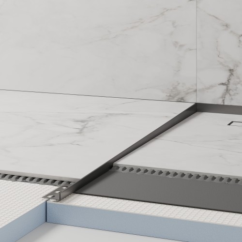 Listwa spadkowa krawędziowa, Lewa gun metal szczotkowana 120cm — LSGU-0202 — zdjęcie 2