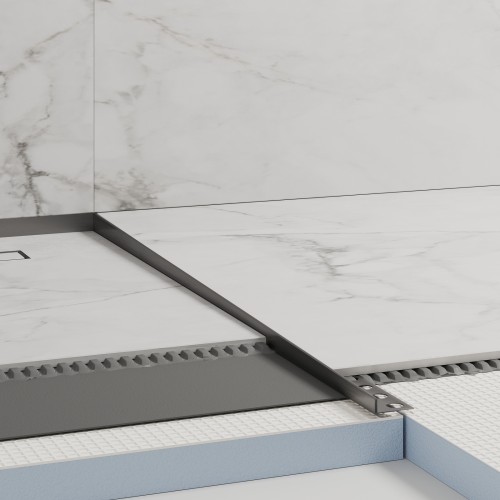 Listwa spadkowa krawędziowa, Prawa gun metal szczotkowana 180cm — LSGU-0203 — zdjęcie 2