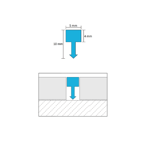 Listwa fugowa mosiężna "T" szczotkowana 5mm x 2700mm — FLMF-0003 — zdjęcie 2