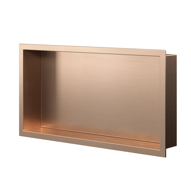 Półka wnękowa łazienkowa, brązowa szczotkowana 300mm x 600mm x 100mm — PWBR-0260 — zdjęcie 1