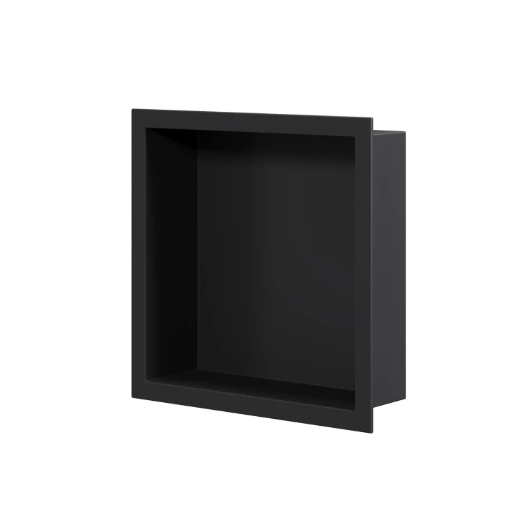 Półka wnękowa łazienkowa, czarna matowa 300mm x 300mm x 100mm — PWBL-0330 — zdjęcie 1