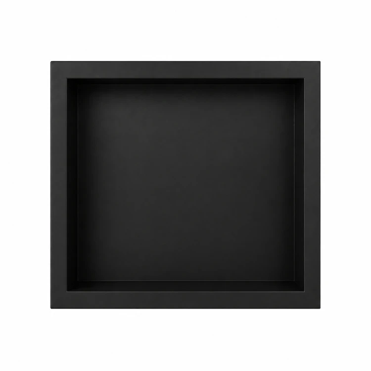 Półka wnękowa łazienkowa, czarna matowa 300mm x 300mm x 100mm — PWBL-0330 — zdjęcie 5