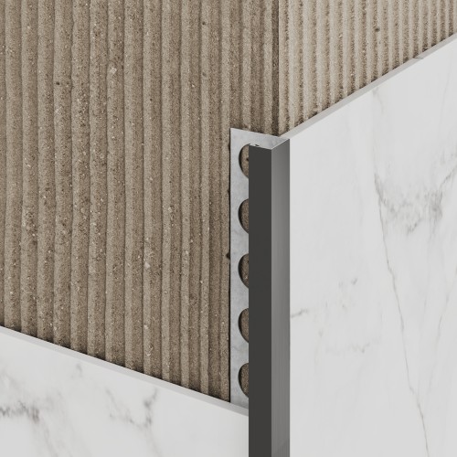 Listwa narożna stalowa typu "P", Gun metal mat 10mm x 10,5mm x 2700mm — FIPGU-0001 — zdjęcie 2