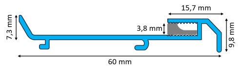 Listwa przypodłogowa LED aluminiowa, Czarny mat 60mm x 2500mm — ASLEBL-0360 — zdjęcie 2