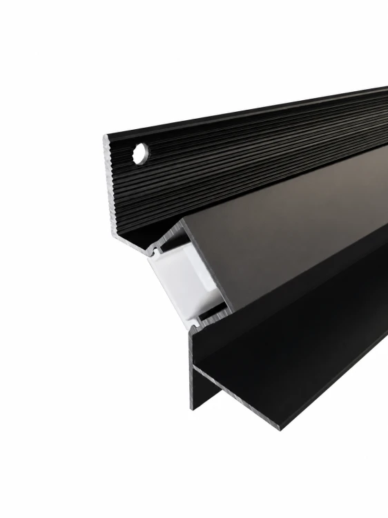 Profil cieniowy aluminiowy sufitowy LED, Czarny mat z kloszem — ALCBL-0402 — zdjęcie 3