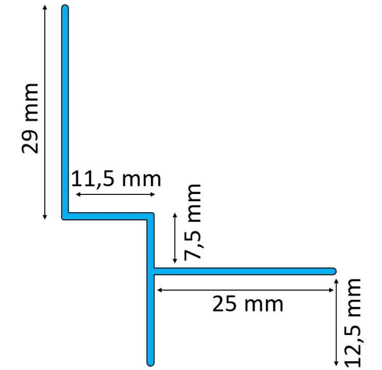 Profil dystansowy cieniowy aluminiowy sufitowy, Czarny mat 2700mm — ALCBL-0401 — zdjęcie 2