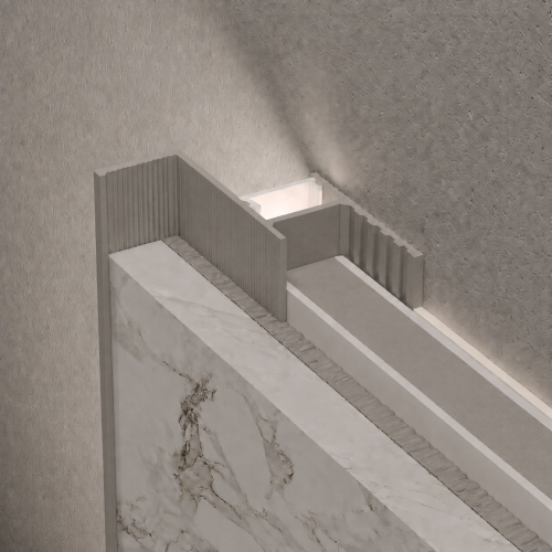 Profil przedściankowy LED aluminiowy, Sandstone 2700mm — LNNA-PR02 — zdjęcie 1