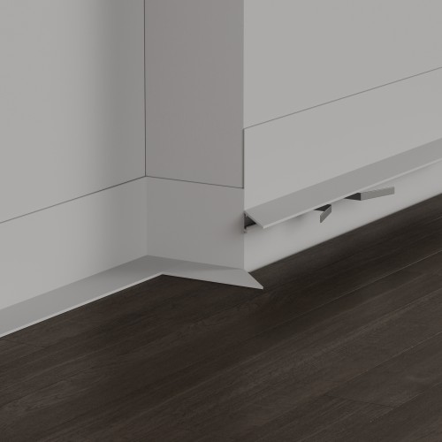 Listwa przypodłogowa aluminiowa SLIM KLIPS, Biały mat 25mm x 16mm x 2700mm — ASLWH-0460 — zdjęcie 2