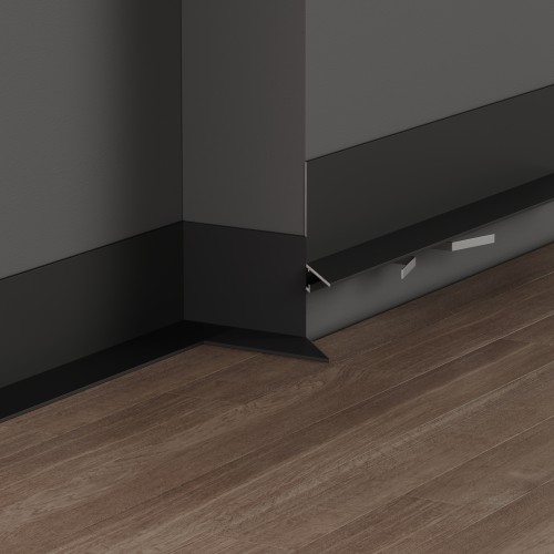 Listwa przypodłogowa aluminiowa SLIM KLIPS, Czarny mat 25mm x 16mm x 2700mm — ASLBL-0360 — zdjęcie 2
