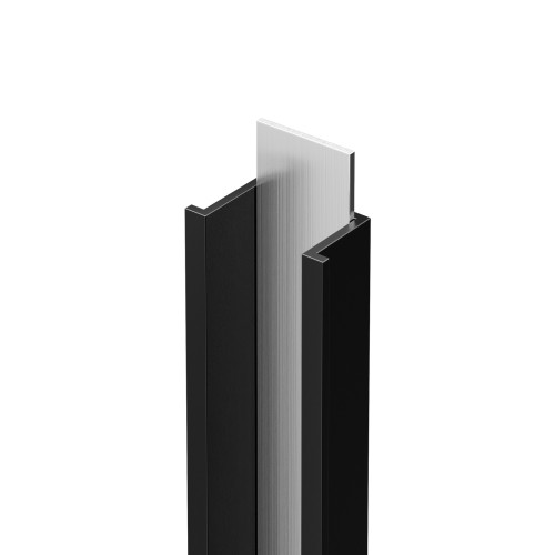 Listwa dekoracyjna wklęsła czarny / srebrna szczotkowana 7,8mm x 10mm x 2700mm — PDAL-0002 — zdjęcie 1