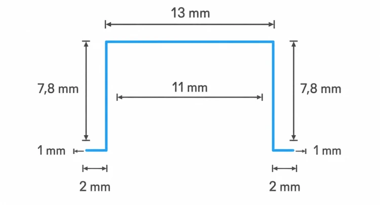 Listwa dekoracyjna wklęsła czarny / złoty szczotkowany 7,8mm x 10mm x 2700mm — PDAL-0006 — zdjęcie 3