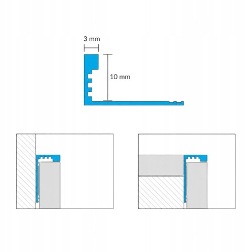 Listwa podłogowa łącząca aluminium FLEX 10mm x 2700mm — FLAL-0001F — zdjęcie 2