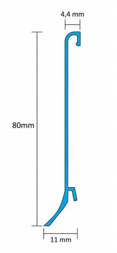 Listwa przypodłogowa aluminiowa, sandstone 60mm x 2500mm — ASSA-0460 — zdjęcie 2