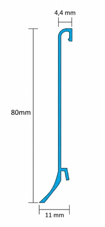 Listwa przypodłogowa aluminiowa, sandstone 60mm x 2500mm — ASSA-0460 — zdjęcie 2