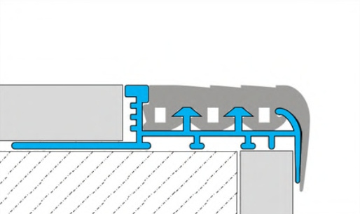 Listwa wykończeniowa schodowa aluminiowa z nakładka gumową, czarna 10mm x 2700mm — FLAS-BL10(C) — zdjęcie 3