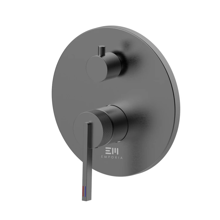 Bateria prysznicowo-wannowa podtynkowa Emporia ORI, gun metal - 08042BN